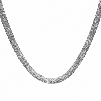 Unsere Halskette Edelstahldraht besteht aus einem speziellen Edelstahl Drahtgeflecht als Kette. Dieses Geflecht ist einzigartig und wurde bei uns im Haus entworfen. Die Länge der Kette ist Individuell anpassbar. Die Kette ist durch Handarbeit bei uns in A
