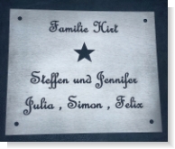Namensschild für die Fassade oder Zaun